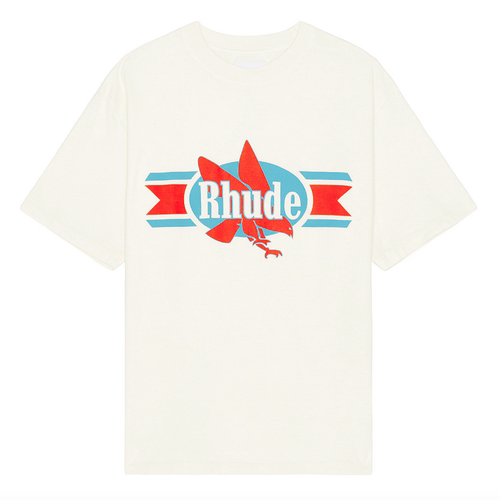 Pre-owned Rhude Chevron Eagle Short Sleeve Tee Shirt Vintage White