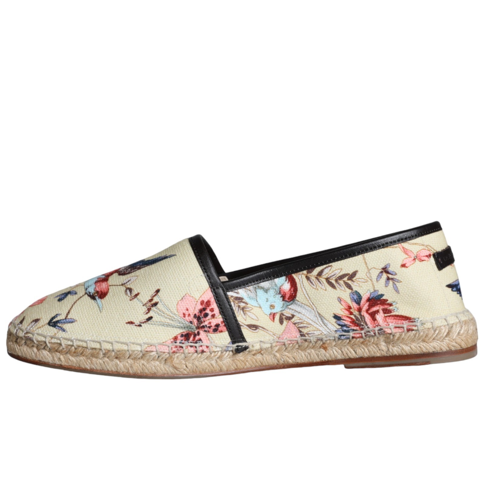 Pre-owned Dolce & Gabbana Shoes Beige Floral Canvas Espadrilles Slip On Eu40 / Us7 470usd