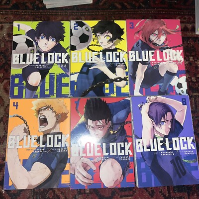 blue lock manga lot of 6 (1,2,3,4,7, And 8)