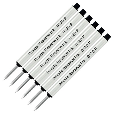 6 Pack - Private Reserve P8120 Capless Rollerball - Black Ink