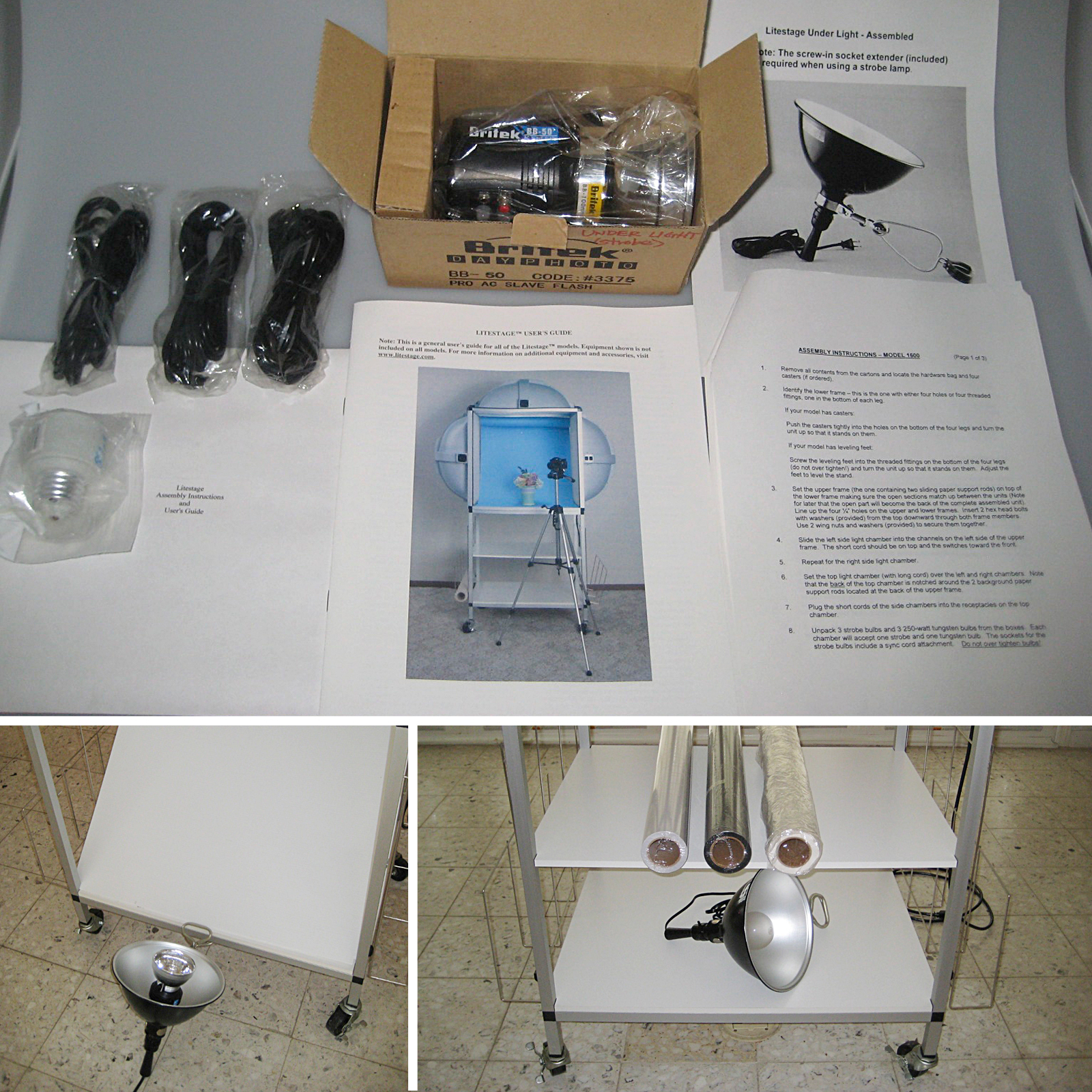 LITESTAGE LIGHTING SYSTEMS --LIGHT TENT FLASH EXPOSURE BOOTH PRODUCT PHOTOGRAPHY