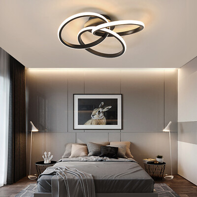 Modern LED Acrylic Ceiling Light Flush Mount Lamp Chandelier Living Room Remote