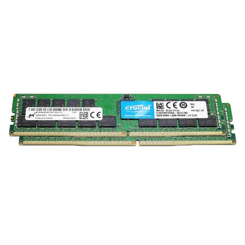 DDR4-3200 64GB×2 ECC Registered RDIMM Crucial 64GB (2x 32GB)KIT DDR4 3200Mhz RDIMM PC4-25600 2Rx4