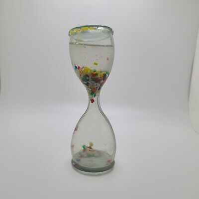 Vintage Hourglass Baby Rattle Toy Liquid Filled With Colorful Beads Balls