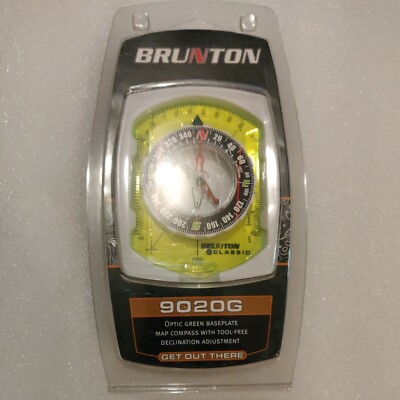 Brunton 9020G Optic Green Baseplate Compass New In Box