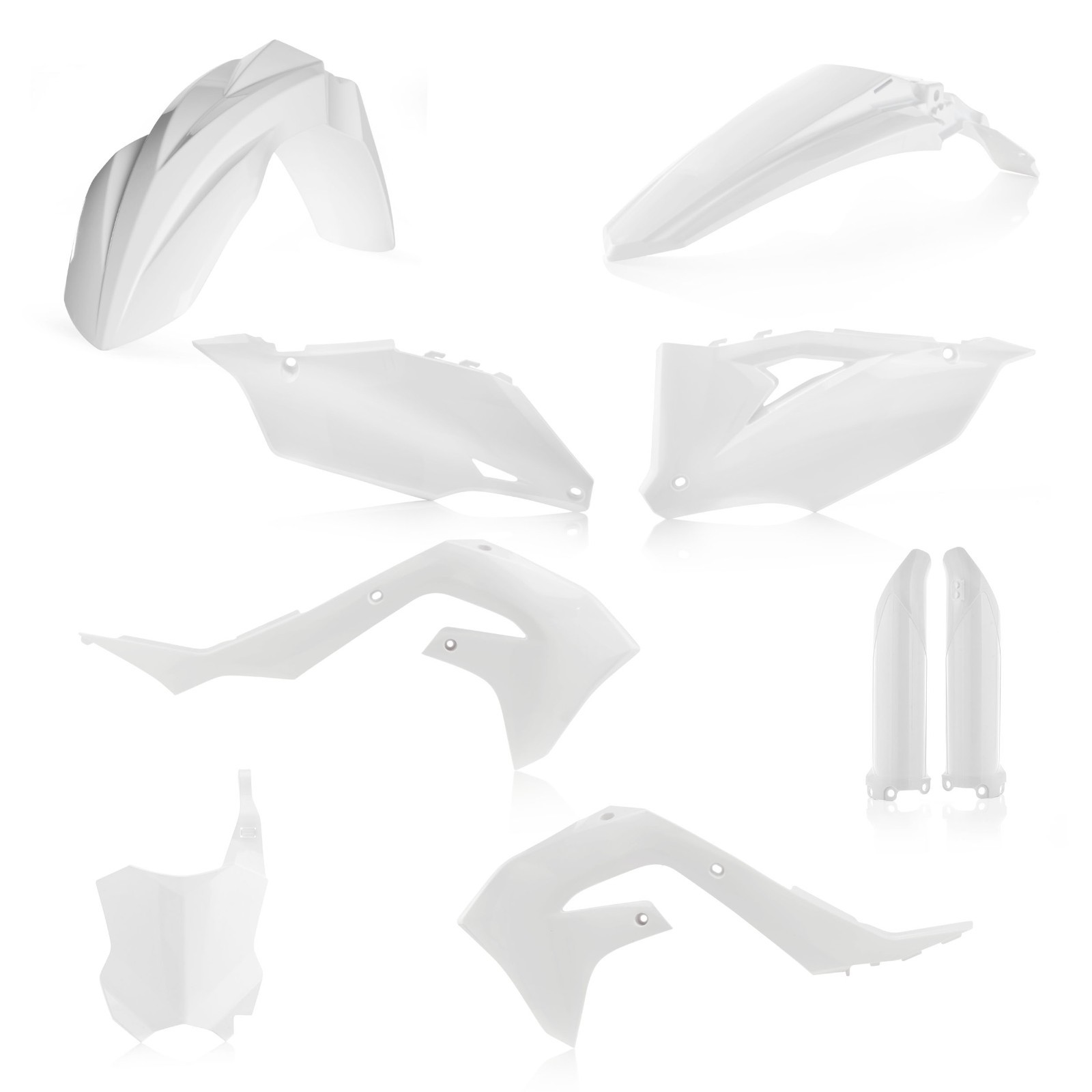 Acerbis Full Plastics Kit White Kawasaki KX 250 450 2019-2024 KX250X KX450X Body
