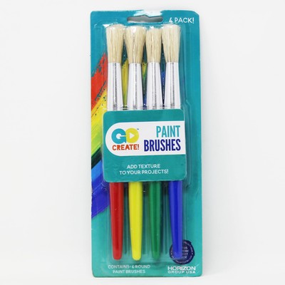 Kids Craft Assorted Paint Brush Set, 4 Count, Add Texture To Your Projects! NEW!