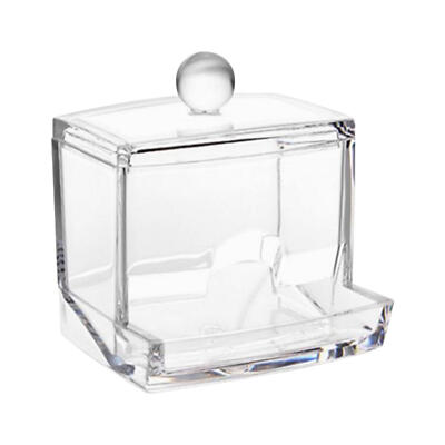 Clear Acrylic Q-tip Makeup Storage Cotton Swab Holder Box Cosmetic Organizer