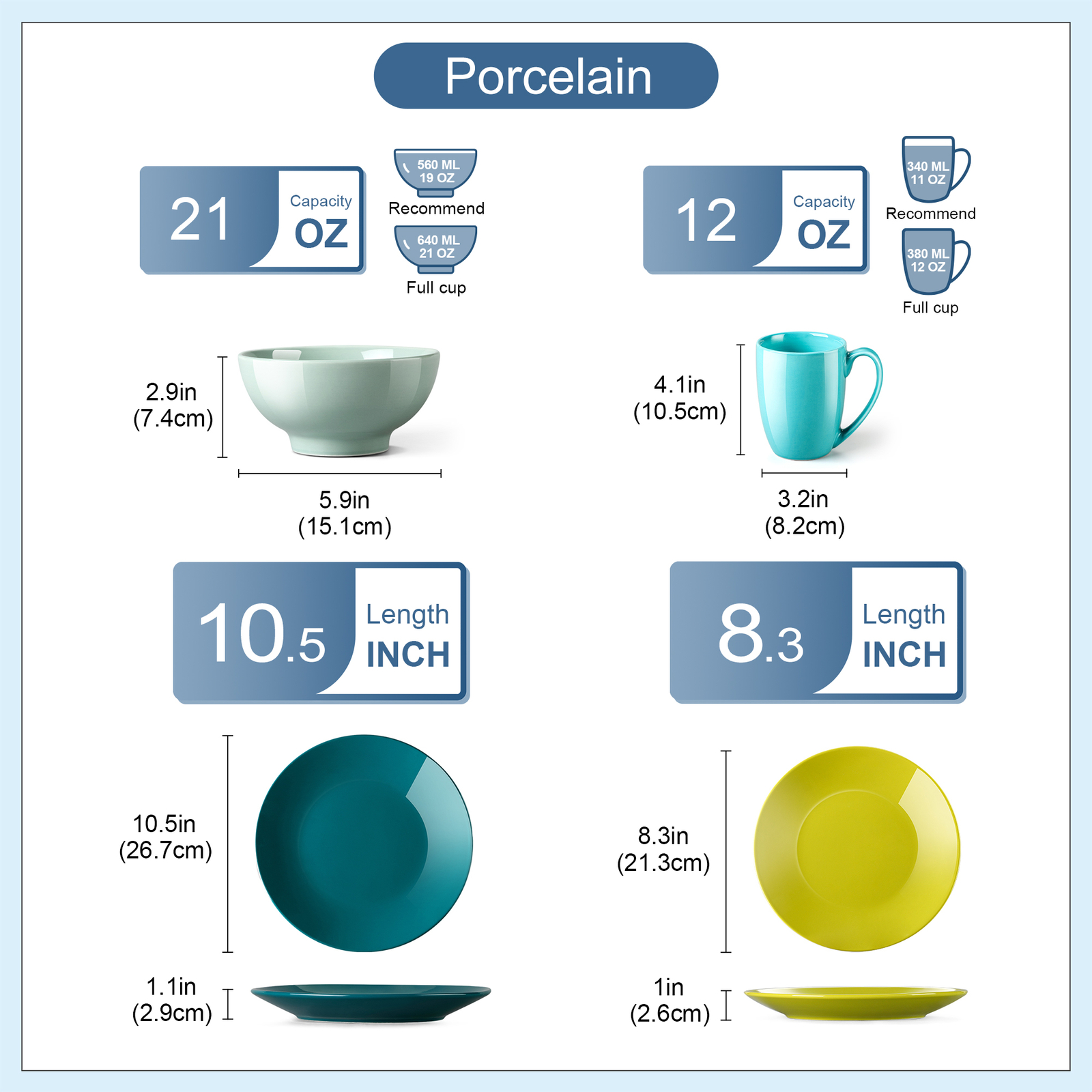 LOVECASA Series Sweet Dinnerware Set 16-Piece Porcelain Dinner Set Service for 4