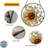 Sizavi Sunflower Suncatcher Butterfly Stained Glass Suncatchers 7.87 Inch Stained Glass Ornament for Home Decor Indoor Wall Art for Mother Women Friends