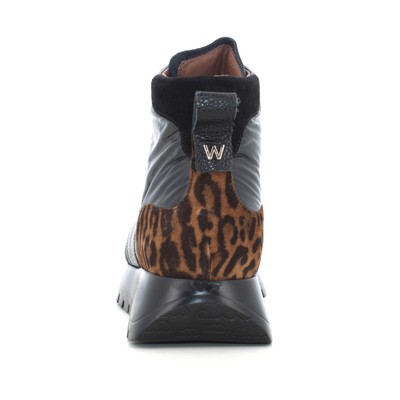 Pre-owned Wonders A24us Women High Sneakers A-2471 Trend I Black