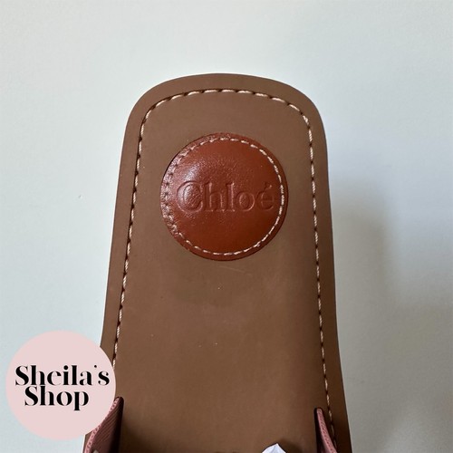 Pre-owned Chloé Chloe Woody Flat Canvas Mule Slide Sandals Pink Size 36