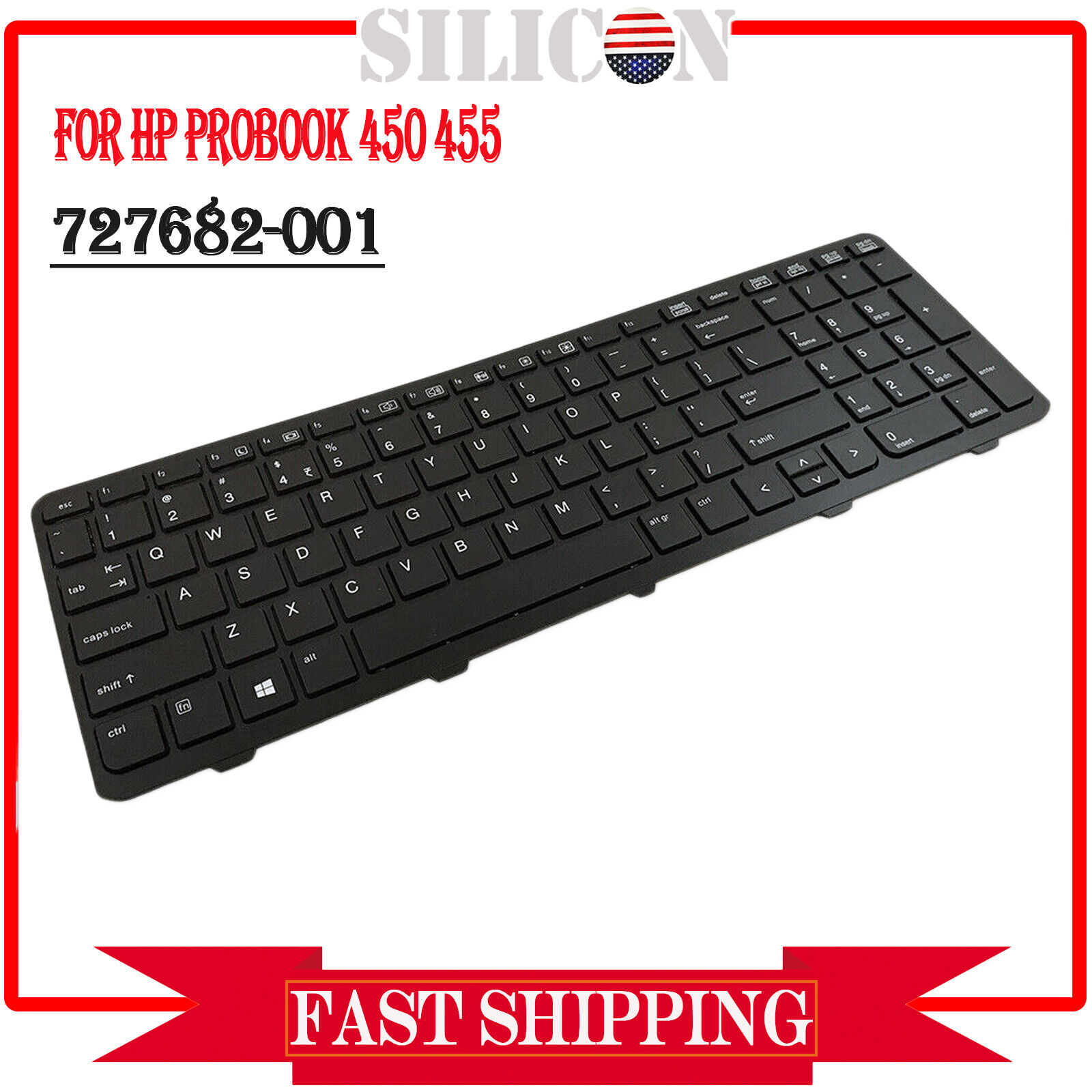 New for HP Probook 450 455 470 G0 G1 Series SN8126 US Keyboard with Frame New for HP Probook 450 455 470 G0 G1 Series SN8126 US Keyboard with Frame