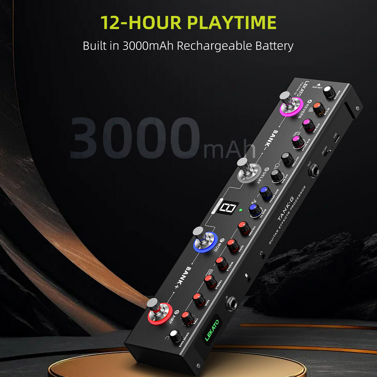 LEKATO Tank-G Multi Effects Guitar Pedal with 36 Presets Editable