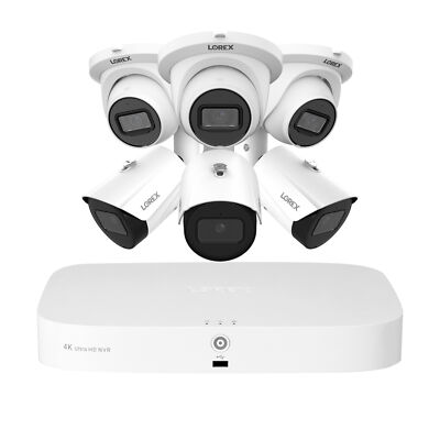 Lorex Fusion NVR w A20 Aurora Series IP Dome & Bullet Cameras 4K 16-Ch 2TB Wired