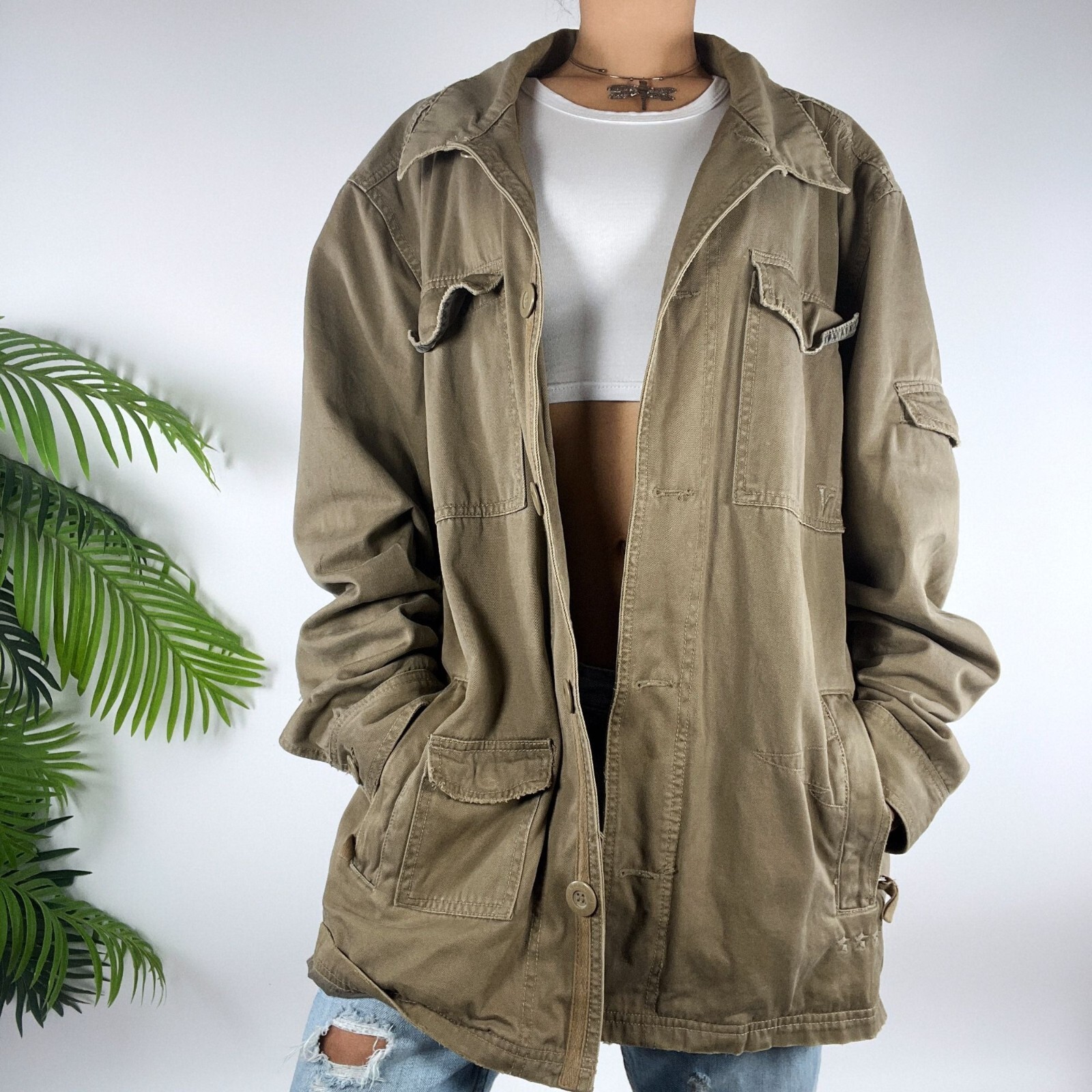ジャケット・アウター archive gimmick military jacket grunge 00S Archive Military Jacket Gimmick Heisei Y2K Grunge | eBay