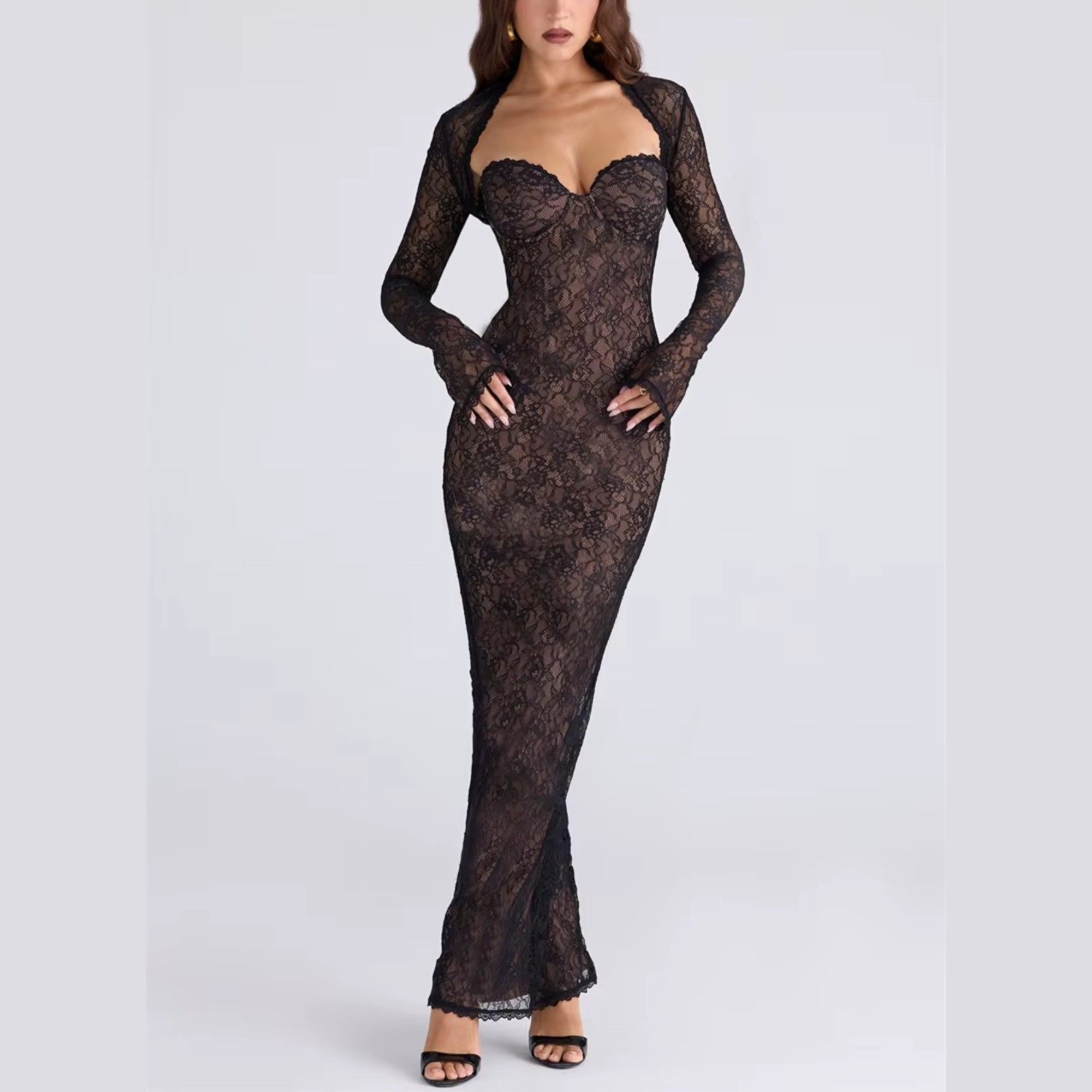 tube top lace wedding dress Lace Tulle main image 0