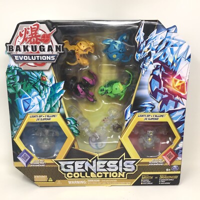 Bakugan Evolutions Genesis Collection Wrath VS  Dragonoid 8 set light up New