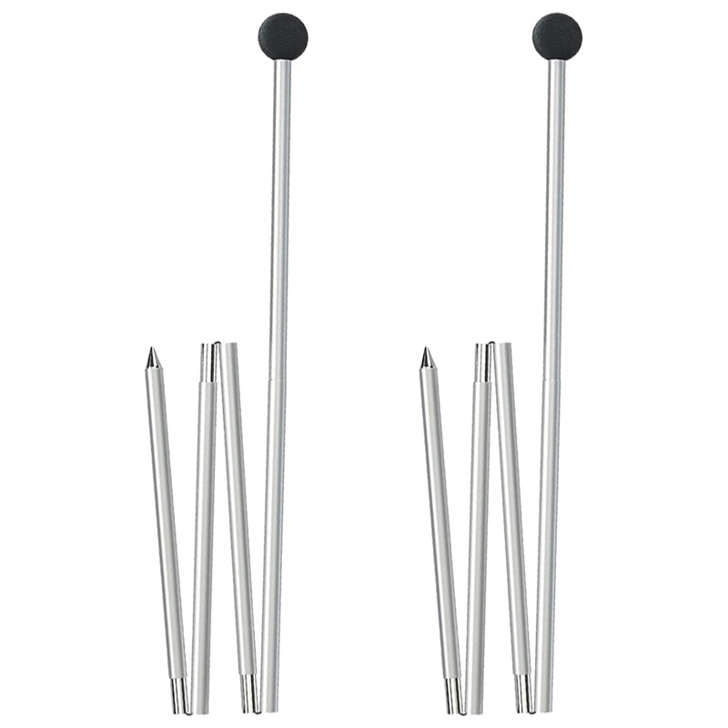 63/78in Telescopic Awning Pole Tarp Tent Support Rod Canopy Beach Sunshade Poles