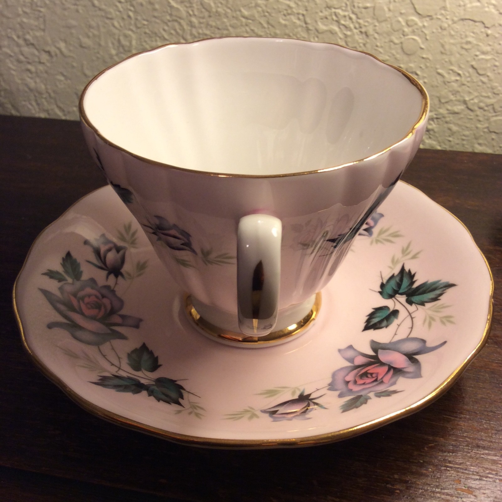 Pink with Roses Tea Cup by Ridgway Potteries England (Colclough) 1950's