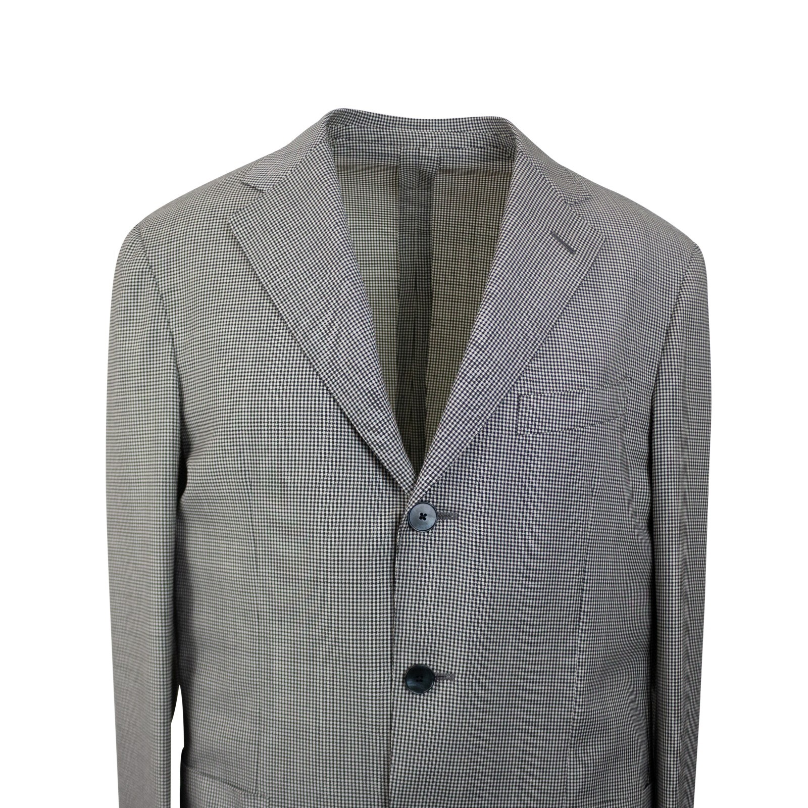 Pre-owned Caruso Black & White Houndstooth Single Breasted Suit 8r Size 50 $1995