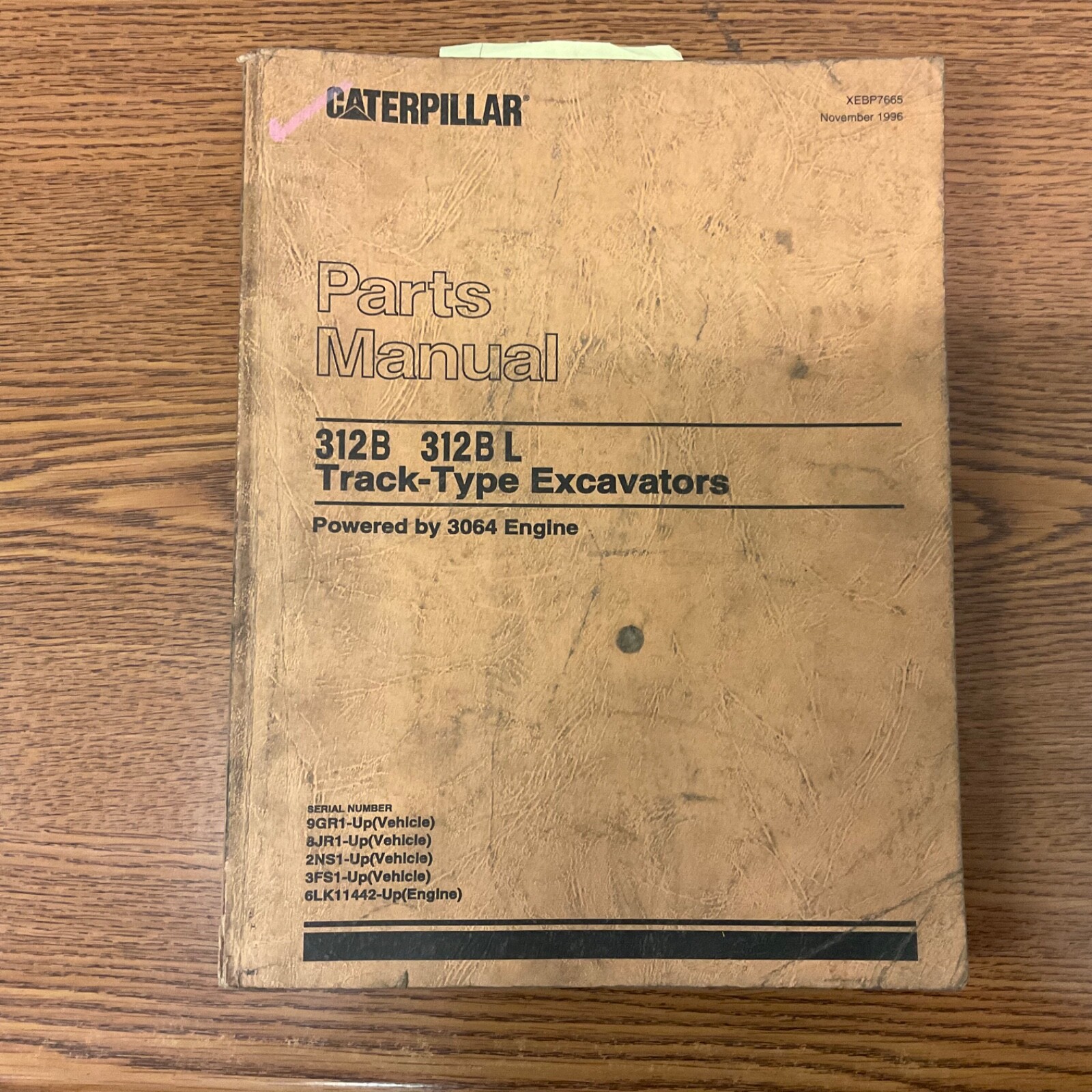 CAT Caterpillar 312B/BL PARTS MANUAL BOOK CATALOG EXCAVATOR