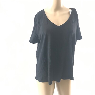 Old Navy Everywear V-Neck T-Shirt Size M Black Shirt Tee Short Sleeve Solid New
