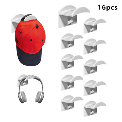 Hat Hooks Double-sided Wall-mounted Adhesive Hat Rack Hangers Storage Organizer