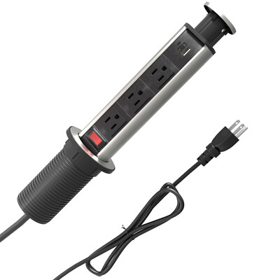 Pop Up Outlet Countertop Hidden Recessed Outlet Retractable Socket Power Strip