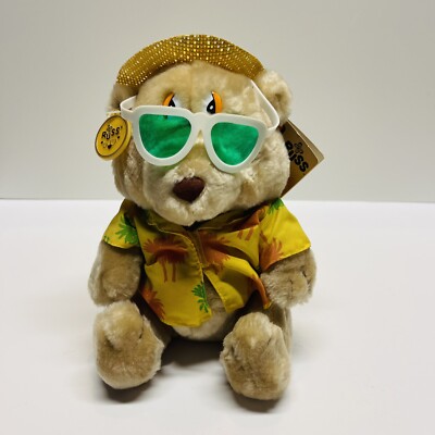 Vintage 1979 Russ Luv Pets Hawaiian Shirt  Teddy Bear Plush 9'' Life's a Beach
