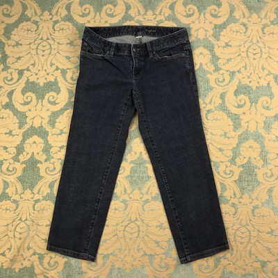 Ann Taylor LOFT Womens Sz 0 Capri Jeans Cropped Blue Denim Pants Cotton Spandex