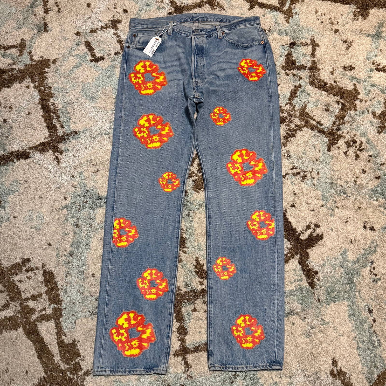 Denim Tears × LEVI’S 501 W38 L34 Denim Tears x Levi's 501 Cotton Rhinestone Wreath Jeans