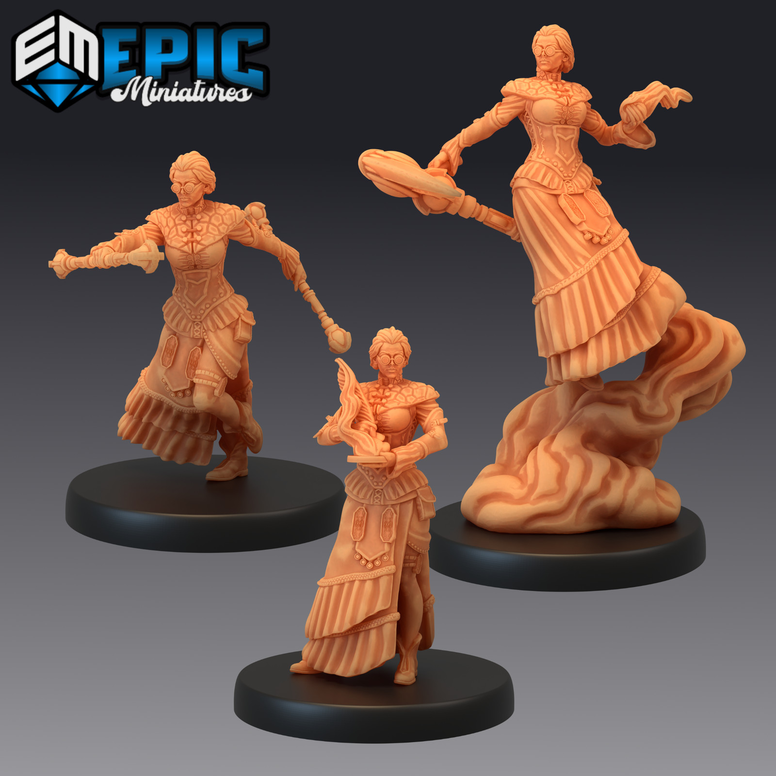 Madam Rever, Dungeons and Dragons Miniatures, D&D, Epic Miniatures, Steampunk