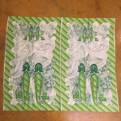 Green Fabric Panel Mod Kokeshi Doll Girl Craft 1960s Dog Doll Japan Asia
