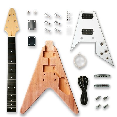 DIY Electric Guitar Kits for Flying V Electric Guitar, okoume Body