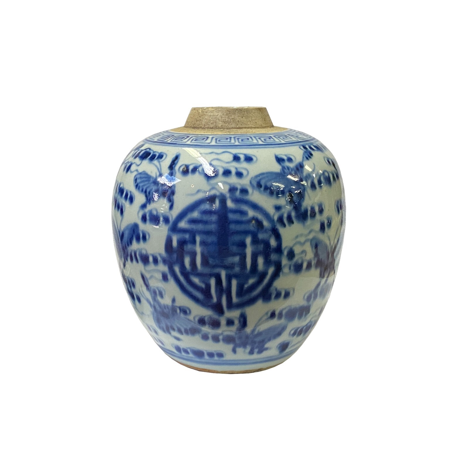 Oriental Handpaint Butterflies Small Blue White Porcelain Ginger Jar ws2310S Oriental Handpaint Butterflies Small Blue White Porcelain Ginger Jar ws2310S