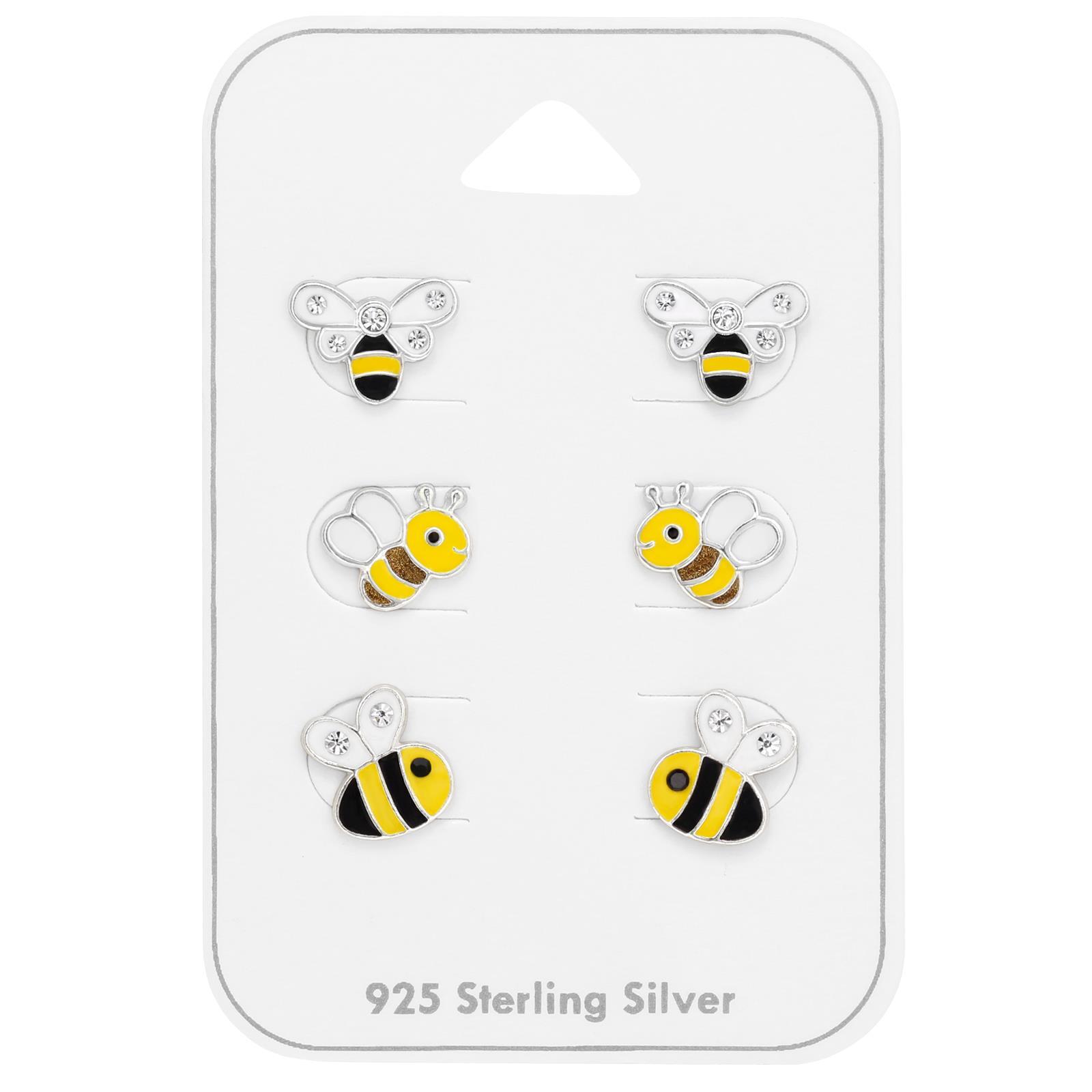 Bienen Kinder Schmuckset 925 Silber für Mädchen Ohrstecker Schmuck Geschenk