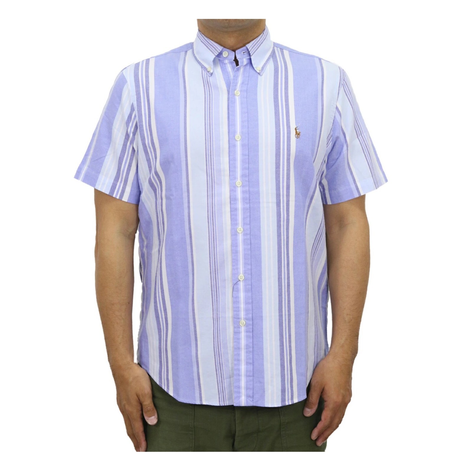 Рубашка Polo Ralph Lauren КЛАССИЧЕСКОГО покроя с коротким рукавом и пуговицами в полоску различных цветов