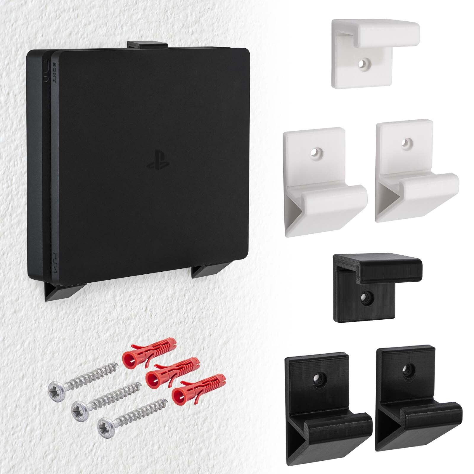 Wall mount console holder tilt protection suitable for Sony PlayStation 4 PS4 Sli