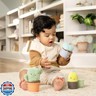 Ingenuity Calm Springs Nesting Rattles for Baby 3 Months and Up, Stackable Toys, BPA-Free Multi-Texture Rattle Set of 3, Unisex