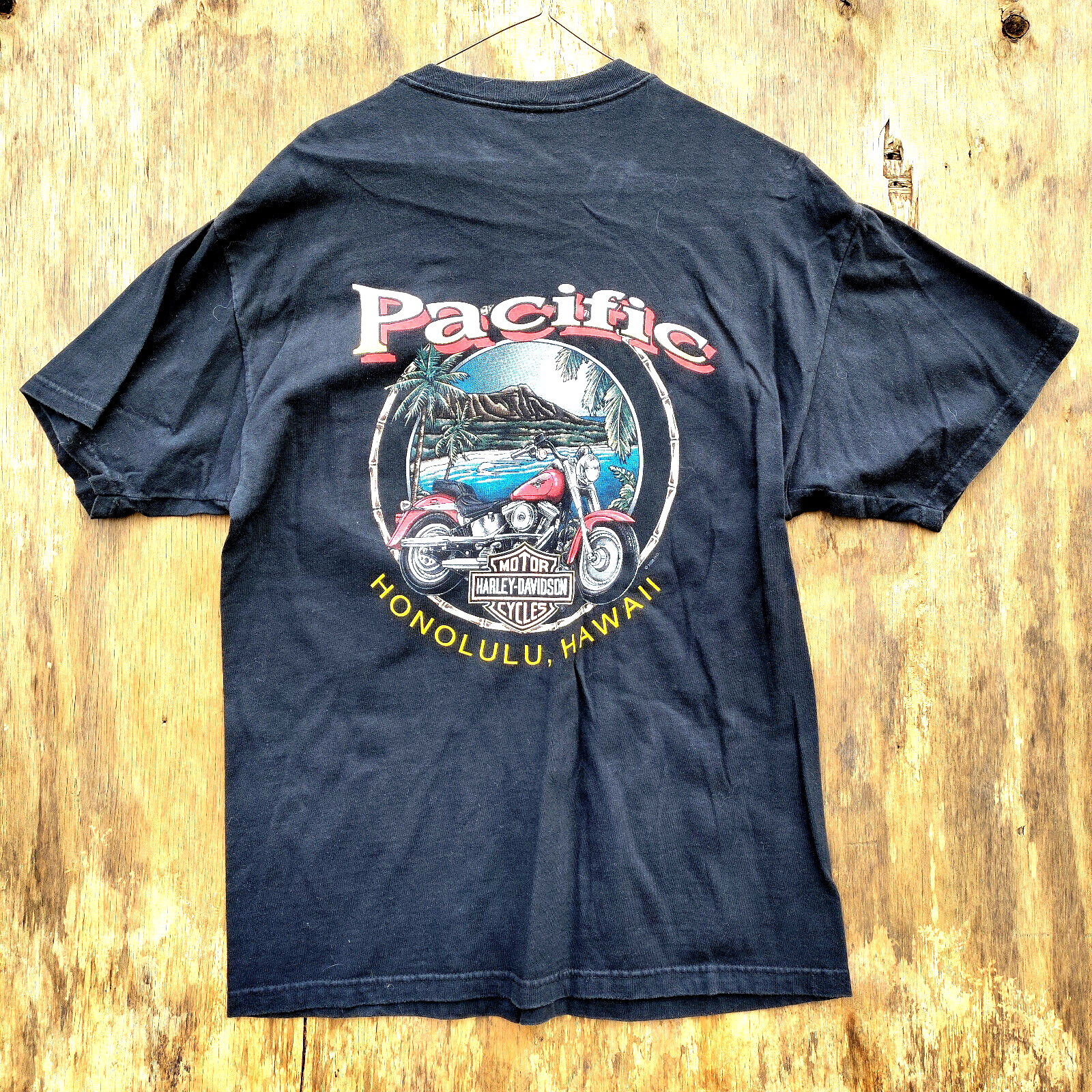 【ショッパー付】 HONOLULU HARLEY-DAVIDSON Tシャツ Vintage Pacific Harley Davidson Honolulu T-shirt - TokoPyramid