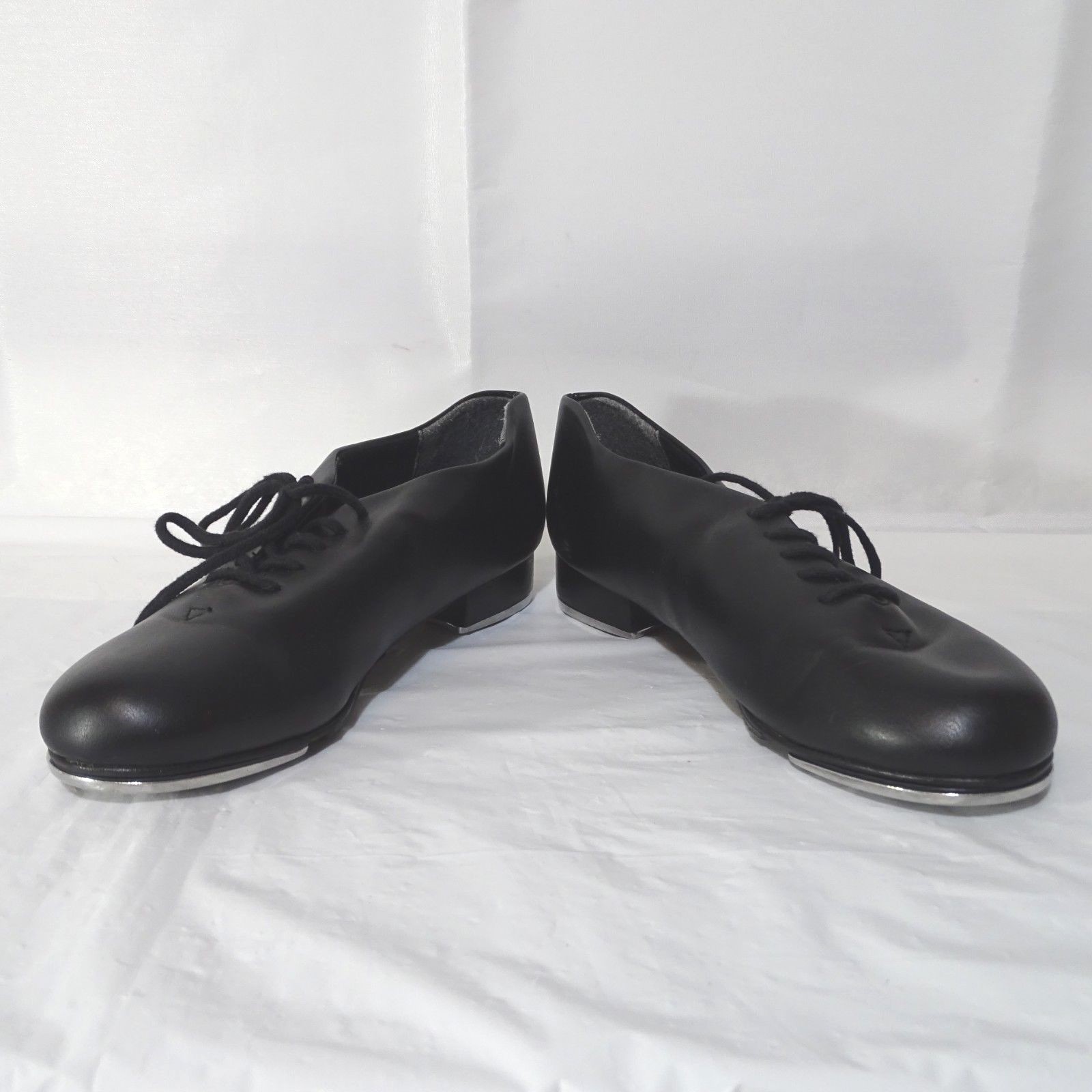 Capezio Tele Tone Tap Lace Up Shoes Boys Size 4M Black Faux Leather 443B