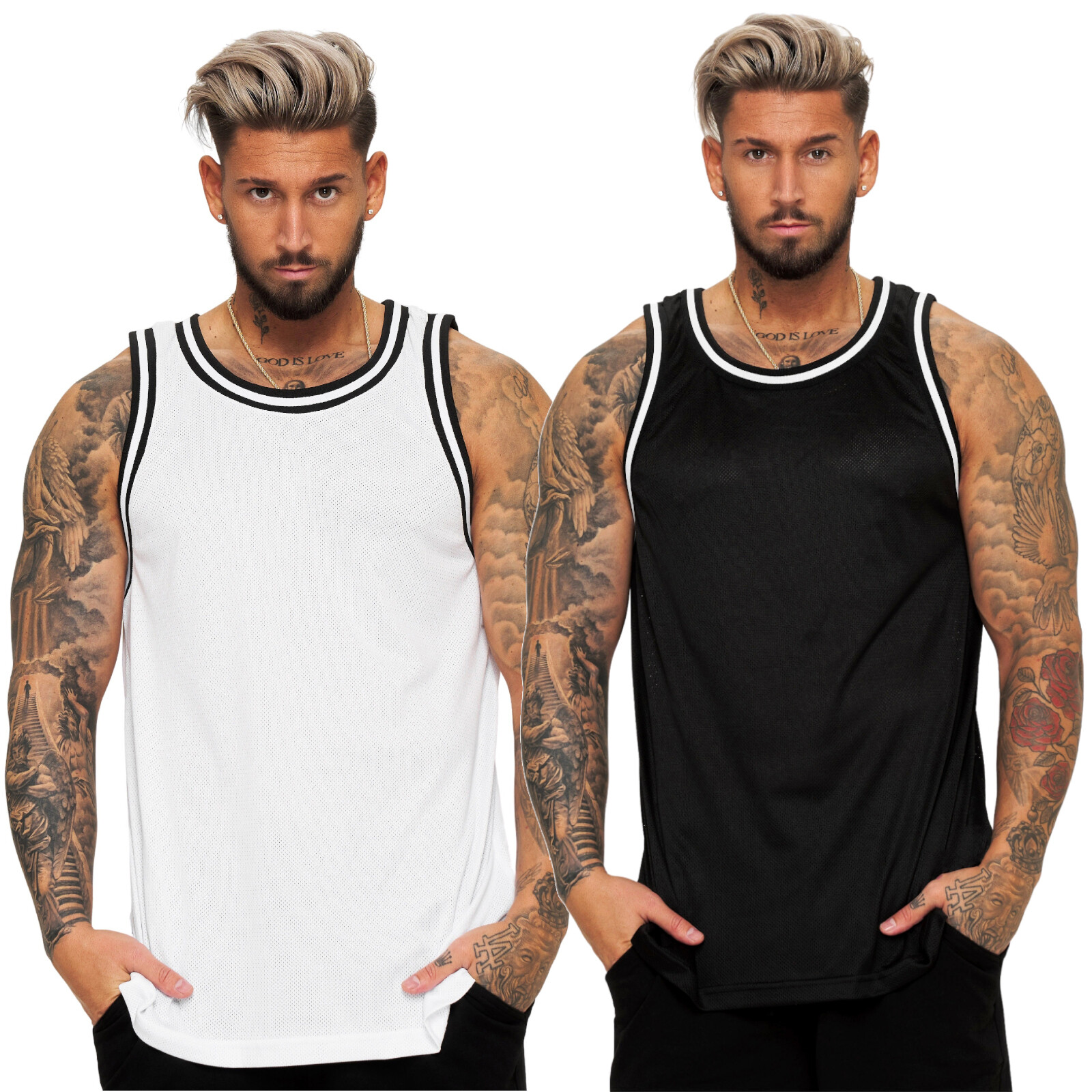 Tanktop Herren Tshirt Tee T-Shirt für Männer Polo Poloshirt Basic Shirt BY-009