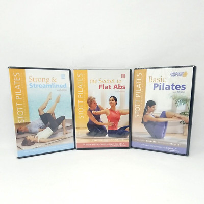 Stott Pilates DVD Lot of 3 Flat Abs Strong & Streamlined Basic Pilates