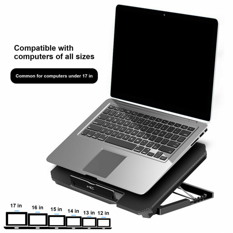 Dual USB Cooling Pad Radiator 12"-17" Laptop Quiet Cooler Stand For PC Notebook