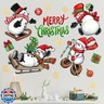 Mfault Merry Christmas Snowman Wall Decals Stickers, Xmas Tree Sleigh Peppermint Candy Decorations Bedroom Art, Snowflake New Year 2026 Party Home Kitchen Decor Winter Holiday Gift