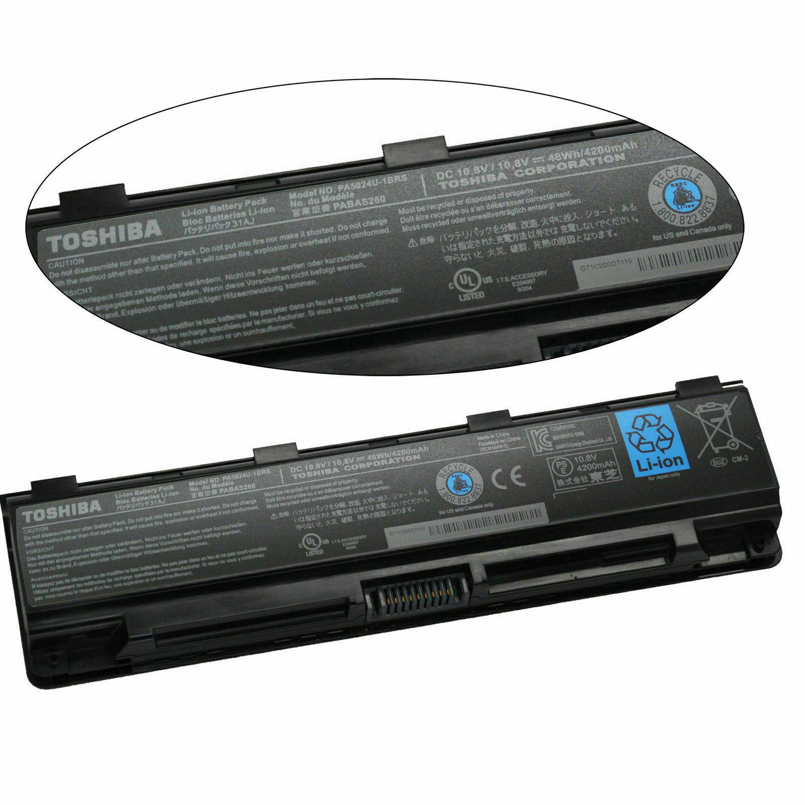 New OEM Genuine PA5024U-1BRS Laptop Battery For Toshiba Satellite C850 PABAS260