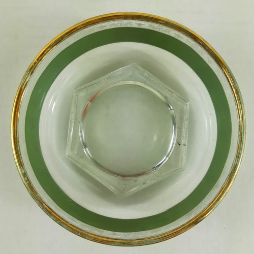 Vintage Wedgwood Green 22 Karat Nappy Bowl Dessert Grecian Hellenic 4 1/2 Wide