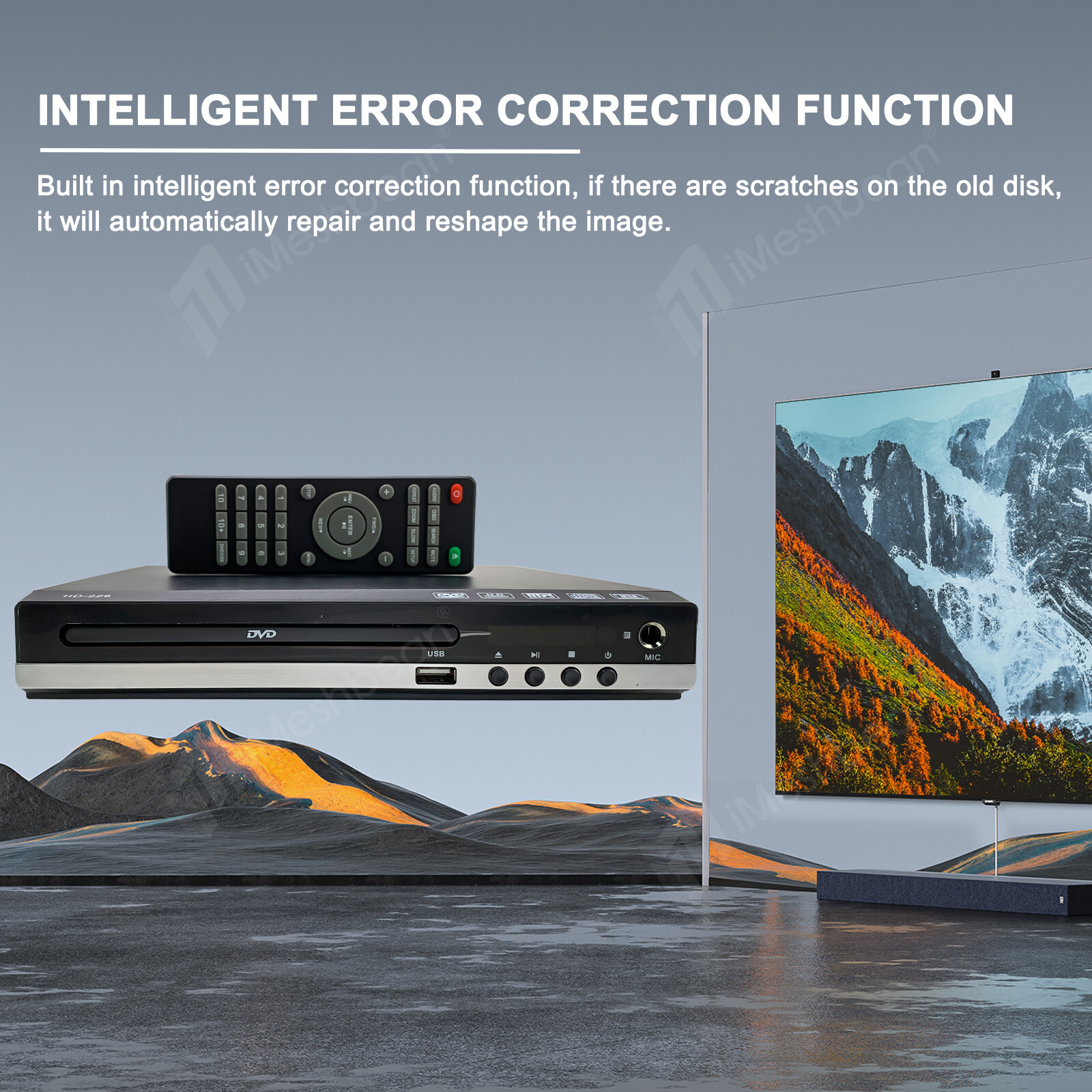 2024 DVD Player 1080P HD DVD CD Disc Player HDMI/AV Output & USB Input for TV