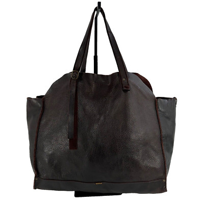 Jo Dark Brown Leather Open Top Hobo Tote Shoulder Bag Purse